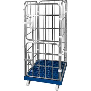 4-heks rolcontainers 4-heks dubbele deur insteekhekken + 2 nylon spanbanden