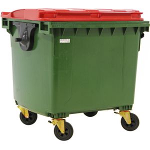 Afvalcontainer Afval en reiniging, voor DIN-opname met scharnierend deksel.