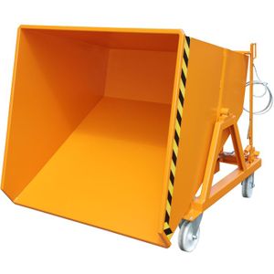 Zelfkieper op wielen standaard  - L:1220 x B:1050 x H:1115mm - Oranje - 400ltr Laadvermogen (kg): 1000.