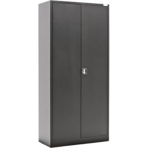 Materiaalkasten 2 deuren (cilindersluiting) ,B:925,D:420,H:1950mm zwart