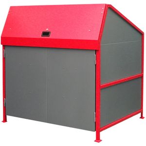 Afvalcontainer ombouw voor 1100 liter afvalcontainers met dak, wanden en deuren
