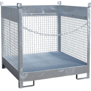 Stalen lekbakken opvangbak voor 1-4 200 l vaten L:1410,B:1410,H:1435mm zink