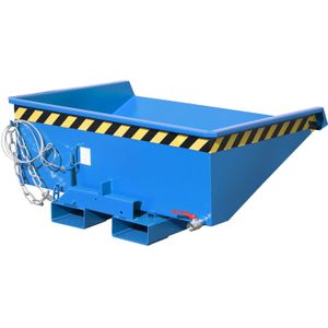 Kiepbak zelfkieper lage bouwhoogte incl. zeef L:1210,B:960,H:540mm blauw. 275ltr Laadvermogen (kg): 750.