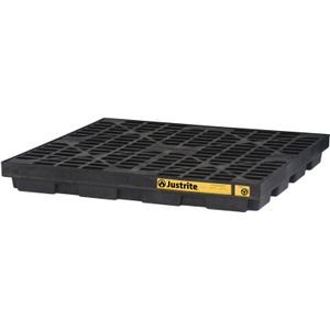Kunststof lekbakken opvangbak voor 4x 200 l vat  - L:1250 x B:1250 x H:140mm - Zwart - 186ltr
