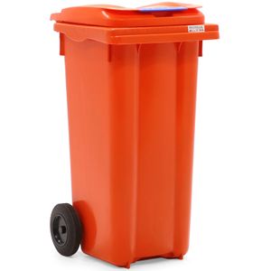 Pmd - Minicontainer - Oranje - 120 liter - Scharnierend Deksel - L:550 x B:480 x H:930 mm