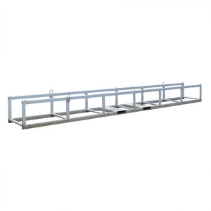 Gebruikte Langmateriaal-container stapelbaar 4 hijsogen en insteeksleden L:6000,B:660,H:540mm zink