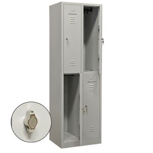 Lockerkasten 4 deuren (hangsluiting) ,B:600,D:500,H:1950mm grijs