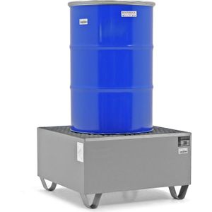 Stalen lekbakken opvangbak voor 1x 200 l vat  - L:800 x B:800 x H:460mm - Zink