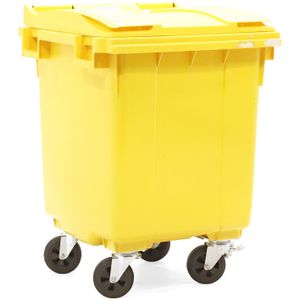 Afvalcontainer Afval en reiniging, geschikt voor kam-opname met scharnierend deksel.