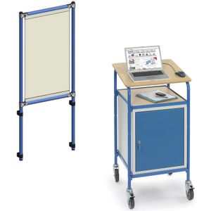 Werkplaatswagens Fetra werkplaatswagen met spat preventiescherm  ,B:615,D:610,H:2032mm blauw Laadvermogen (kg): 100.
