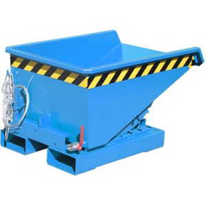 Kiepbak zelfkieper lage bouwhoogte incl. zeef L:960,B:640,H:540mm blauw. 150ltr Laadvermogen (kg): 750.
