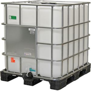 IBC Container vloeistofcontainer 1000 ltr L:1200,B:1000,H:1150mm transparant. 1000ltr