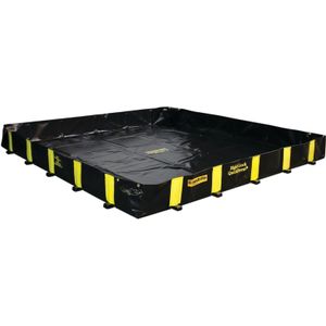Kunststof lekbakken opvangbak voor IBC en vaten inklapbare constructie L:2640,B:2640,H:305mm zwart. 1798ltr