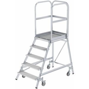 Bordestrap aluminium bordestrap enkelzijdig, 5 treden incl. platform ,B:880,D:1580,H:0mm