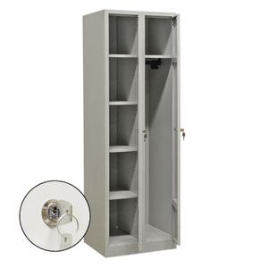 Lockerkasten 2 deuren (cilindersluiting) ,B:600,D:500,H:1800mm grijs