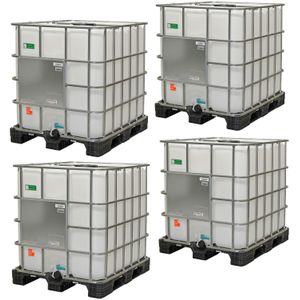 IBC Container vloeistofcontainer partij-aanbieding L:1200,B:1000,H:1150mm transparant. 1000ltr