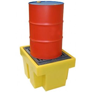 Kunststof lekbakken opvangbak voor 1x 200 l vat  - L:900 x B:700 x H:525mm - Geel - 225ltr Laadvermogen (kg): 300.