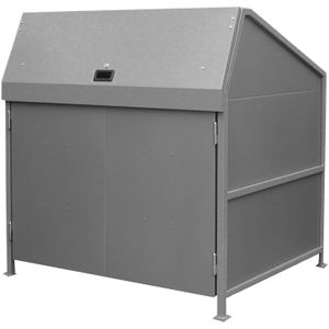 Afvalcontainer ombouw voor 1100 liter afvalcontainers met dak, wanden, deuren en bodem