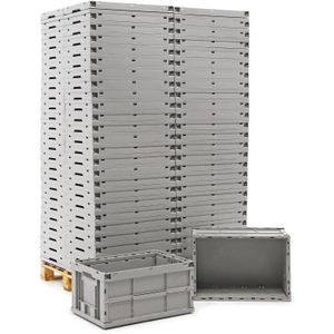 Vouwkratten alle wanden gesloten + open handgrepen L:600,B:400,H:300mm grijs. 55ltr Laadvermogen (kg): 30.
