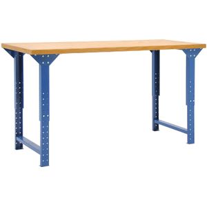 Werkbanken in hoogte verstelbaar zonder legbord ,B:2000,D:750,H:650mm blauw Laadvermogen (kg): 500.
