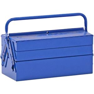 Transportkoffer - Gereedschapskoffer - Blauw - Met 5 Vakken - Staal