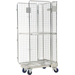 3-heks rolcontainer a-frame nestbaar L:850,B:715,H:1900mm grijs. 901ltr Laadvermogen (kg): 500.
