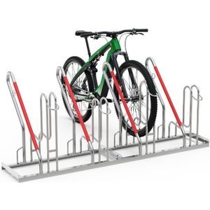 Fietsenrekken 12-delig, dubbelzijdig  - B:3240 x D:1200 x H:856mm - Zilverkleurig