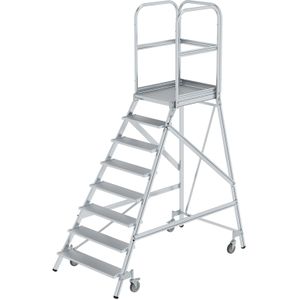 Bordestrap aluminium bordestrap enkelzijdig, 8 treden incl. platform ,B:1060,D:2090,H:0mm