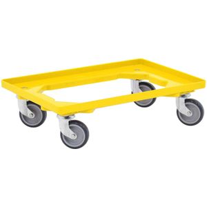 Onderwagen rolplateau 4 zwenkwielen L:600,B:400,H:175mm geel Laadvermogen (kg): 250.