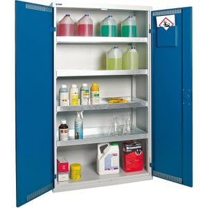 Depot voor gevaarlijke stoffen kast voor gevaarlijke stoffen Opvangvolume 4x 20 liter  - B:1000 x D:500 x H:1800mm - Grijs