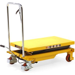Gebruikte Heftafels verrijdbare heftafel duwbeugel, vast + dubbele schaar L:1275,B:520,H:1000mm geel Laadvermogen (kg): 350.