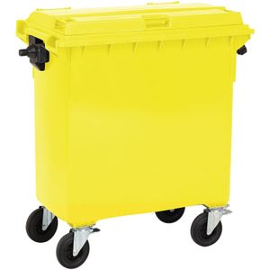 Afvalcontainer geschikt voor kam-opname of middels din-adapters met scharnierend deksel
