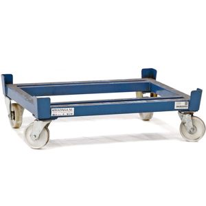 Gebruikte Onderwagen palletonderwagen met 4 vanghoeken L:630,B:830,H:260mm blauw