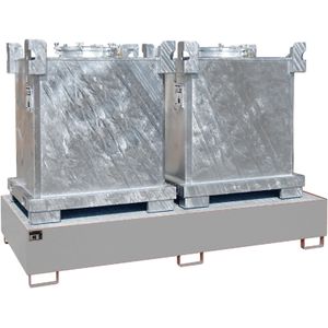 Stalen lekbakken opvangbak voor IBC voor 2x 1000 l IBC L:2650,B:1300,H:435mm zink