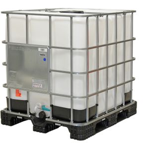 Vloeistofcontainer 1000 ltr un-gekeurd L:1200,B:1000,H:1150mm transparant. 1000ltr