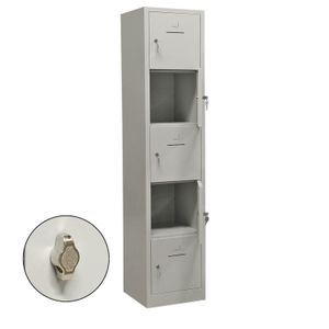 Lockerkasten helmkast 5 deuren (hangsluiting) ,B:415,D:450,H:1900mm grijs