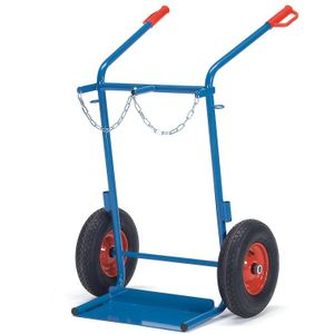 Gasflessenopslag fetra gasflessenwagen voor 2 gasflessen 40 liter, ø 204 - 229 mm ,B:830,D:868,H:1300mm blauw Laadvermogen (kg): 150.
