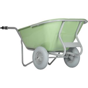 Landbouwkruiwagen met 2 lekvrije banden L:1600,B:900,H:730mm groen. 230ltr Laadvermogen (kg): 250.
