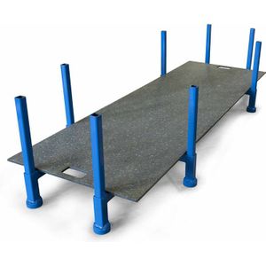 Oprijplaten toebehoren stapelrack voor rijplaten L:3000,B:1000,H:435mm blauw