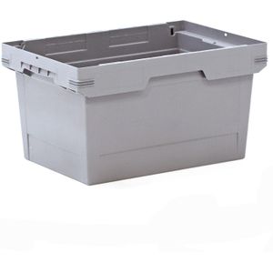 Euronorm stapelbakken alle wanden gesloten L:600,B:400,H:323mm grijs. 58ltr
