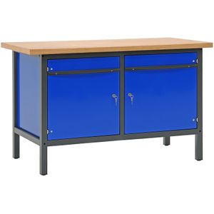 Werktafel, werkbank met 2 kasten, 150 cm.