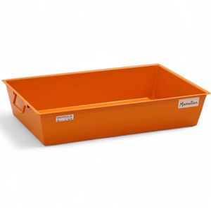 Gebruikte Stalen lekbakken opvangbak zonder rooster  - L:730 x B:480 x H:145mm - Oranje
