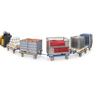 Onderwagen Fetra palletonderwagen  koppelbaar L:1327,B:855,H:783mm blauw Laadvermogen (kg): 1000.