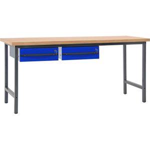 Werktafel, werkbank met 2 laden, 200 cm.