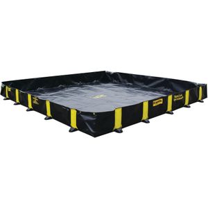 Kunststof lekbakken opvangbak voor IBC en vaten inklapbare constructie L:3250,B:3250,H:305mm zwart. 2820ltr