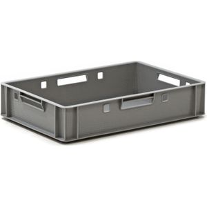Vleeskratten E1 vleeskrat met open handgrepen L:600,B:400,H:125mm grijs. 25ltr Laadvermogen (kg): 20.