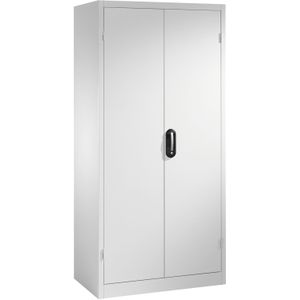 Materiaalkasten met 2 draaideuren, 3 etages en 3 laden ,B:930,D:600,H:1950mm grijs