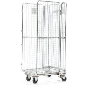 Kruizinga - 3-Heks Rolcontainer - Grijs - A-frame Nestbaar - 900ltr Inhoud - Laadvermogen 500kg