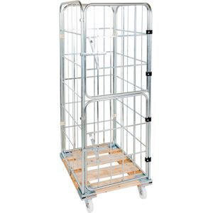 4-heks rolcontainers 4-heks dubbele deur insteekhekken + 2 nylon spanbanden