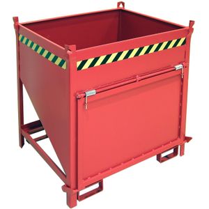 Silocontainer, silocontainer met 30% afgeschuinde bodem klep aan de voorzijde, 1050*650 mm.